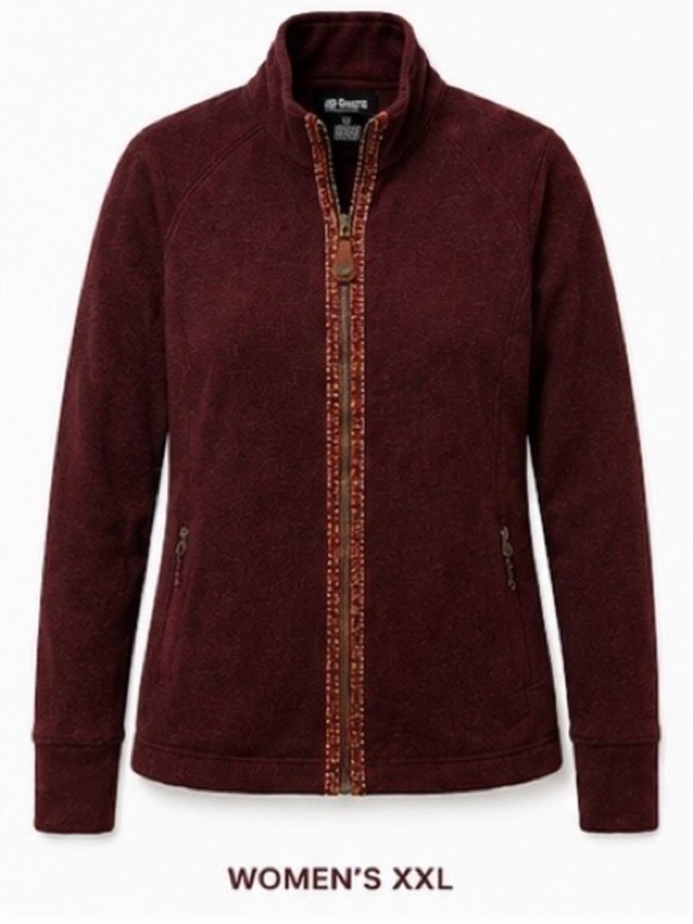 Sherpa Adventure Gear Rolpa Jacket Women’s XXL Burgundy Full Zip Fleece EUC
